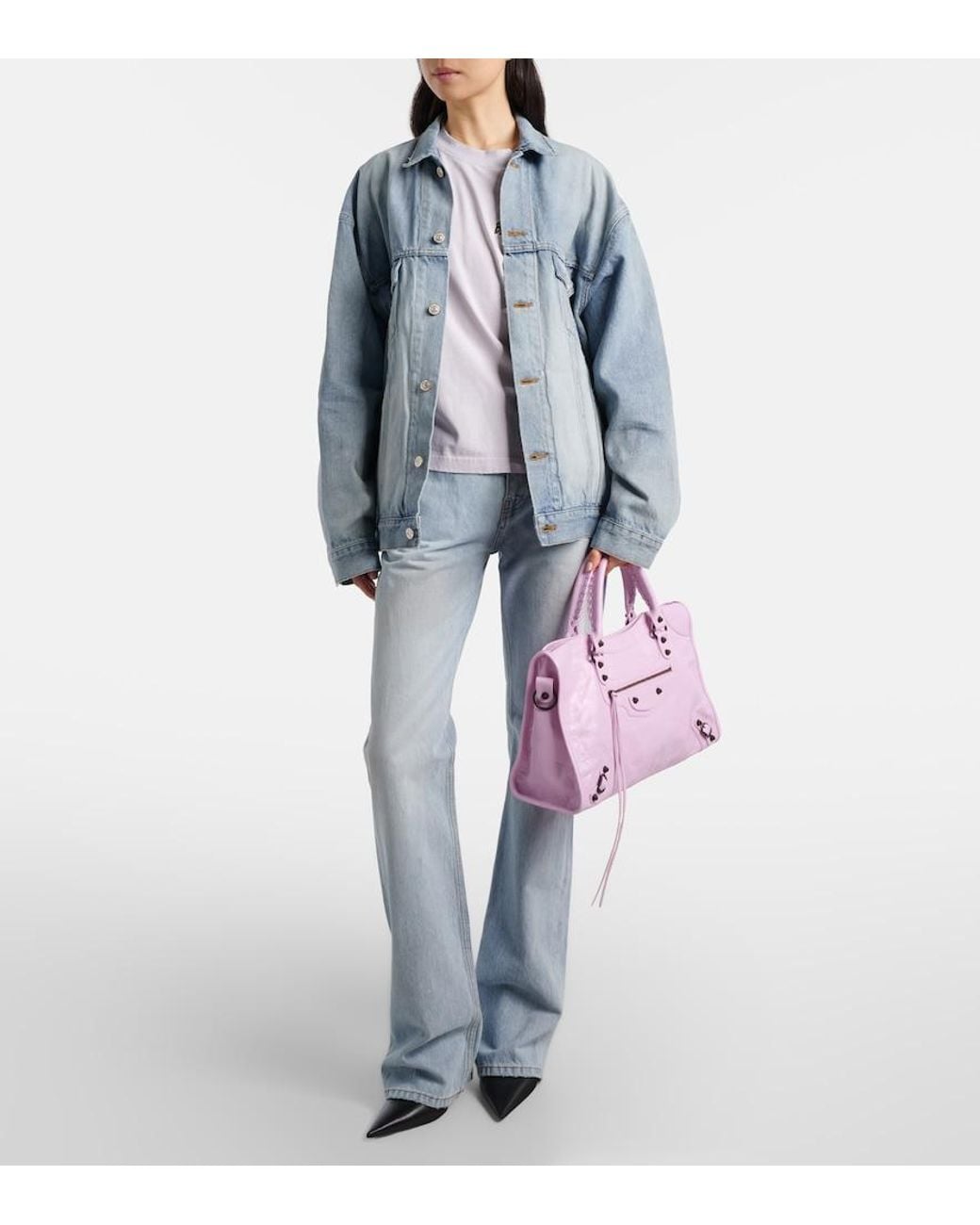 Balenciaga Pink Le City Medium Leather Tote Bag
