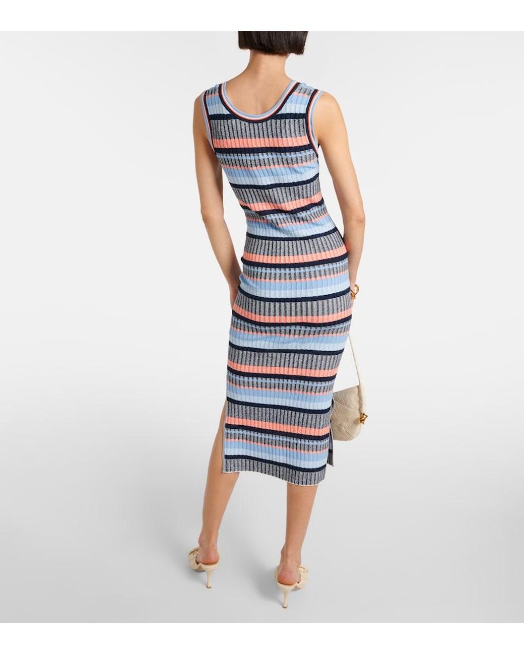 Veronica Beard Blue Fabiana Ribbed Dress