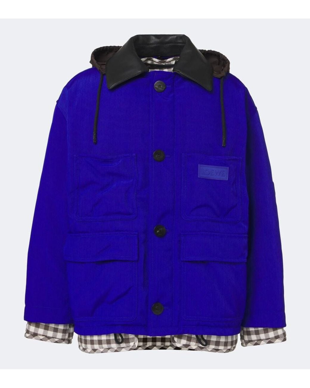 Loewe Purple Layered Leather-Trimmed Jacket for men
