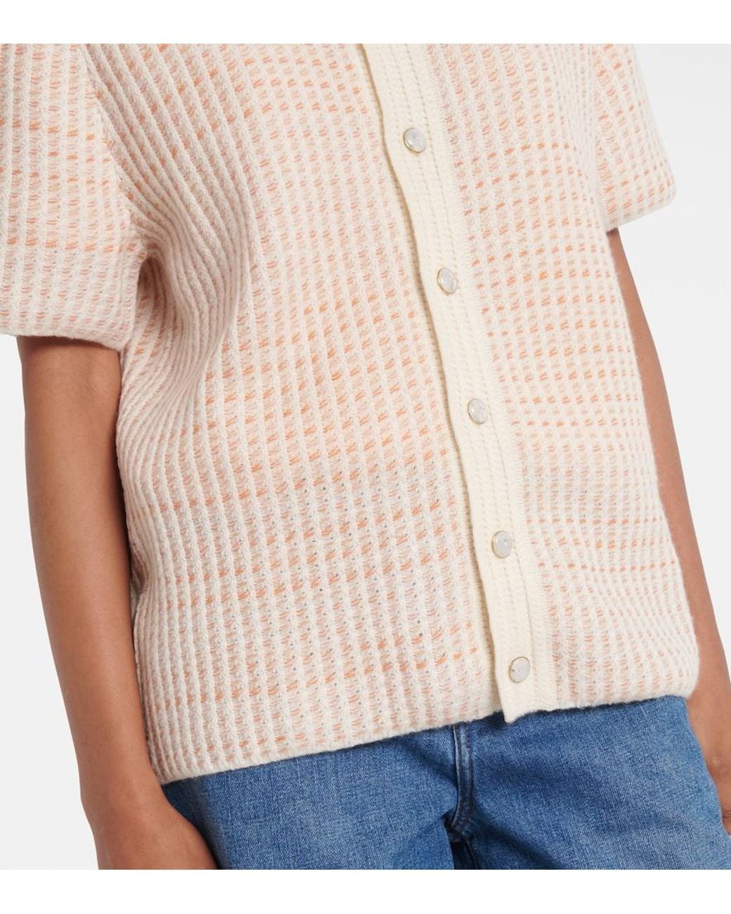 God's True Cashmere Natural Noble Ribbed-Knit Cashmere Shirt