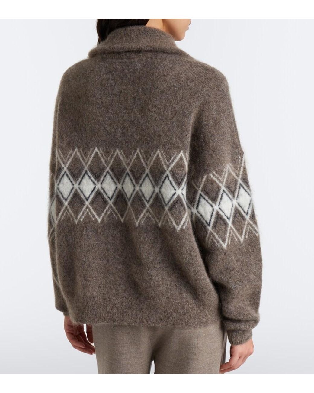 Fusalp Gray Mireva Mohair-Blend Half-Zip Sweater