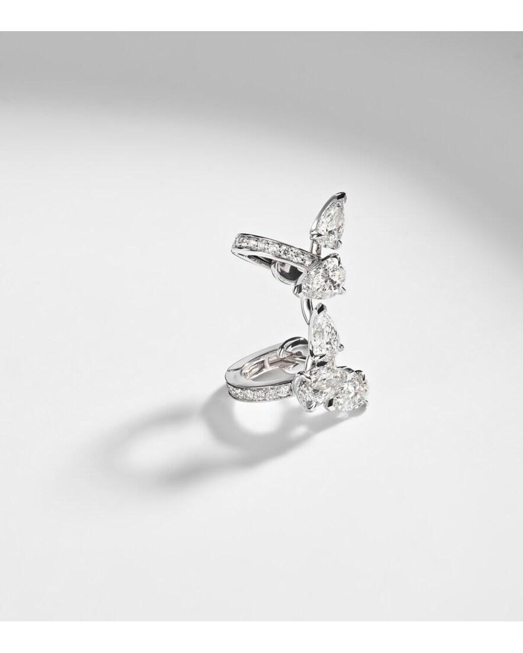 Repossi White Serti Sur Vide 18Kt Ear Climber With Diamonds