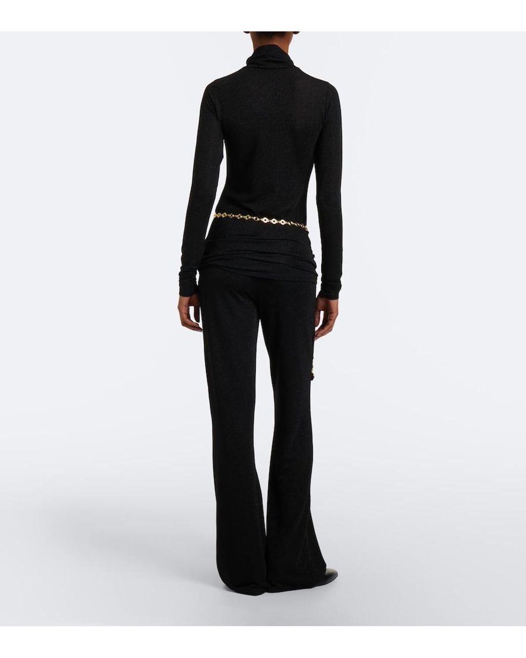 Dorothee Schumacher Black Soft Shimmer Lurex Jersey Straight Pants
