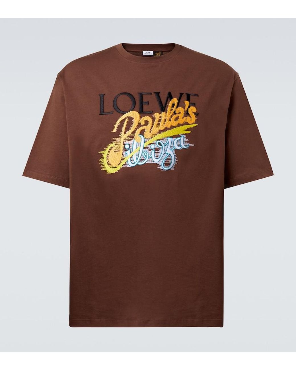 Loewe Brown Paula's Ibiza Printed Cotton Jersey T-Shirt for men