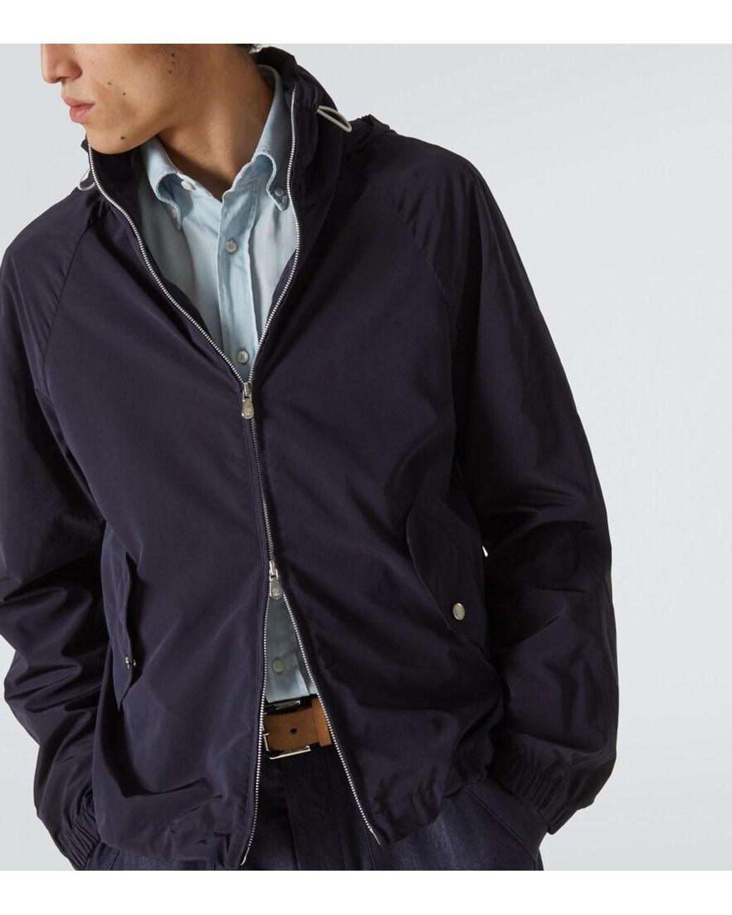 Brunello Cucinelli Blue Technical Jacket for men