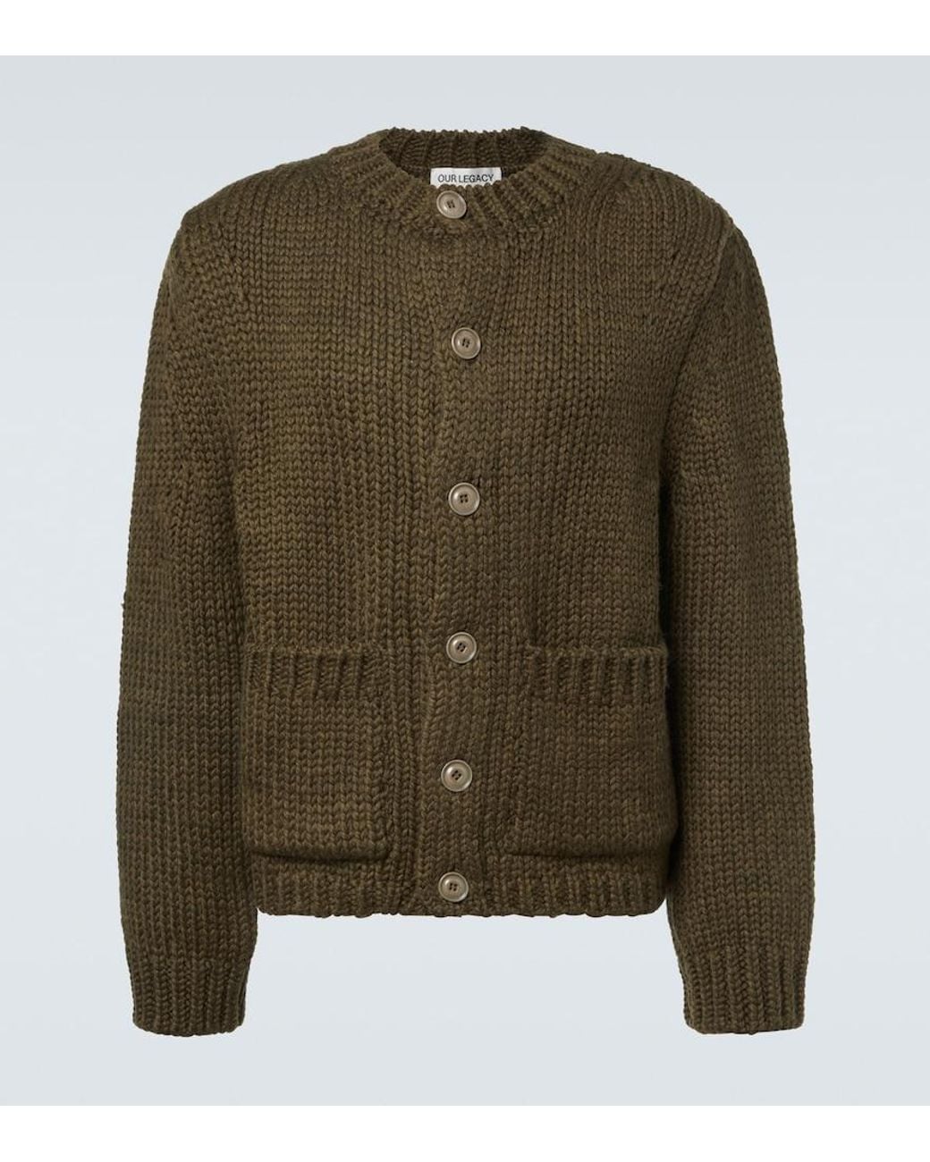 Our Legacy Green Over Wool And Alpaca Cardigan for men