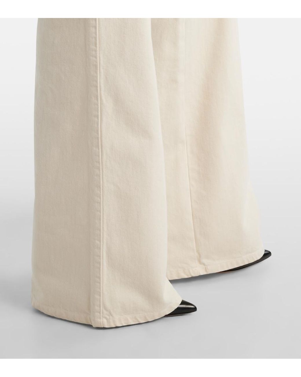 Nili Lotan Natural Florence Cotton Wide-Leg Pants