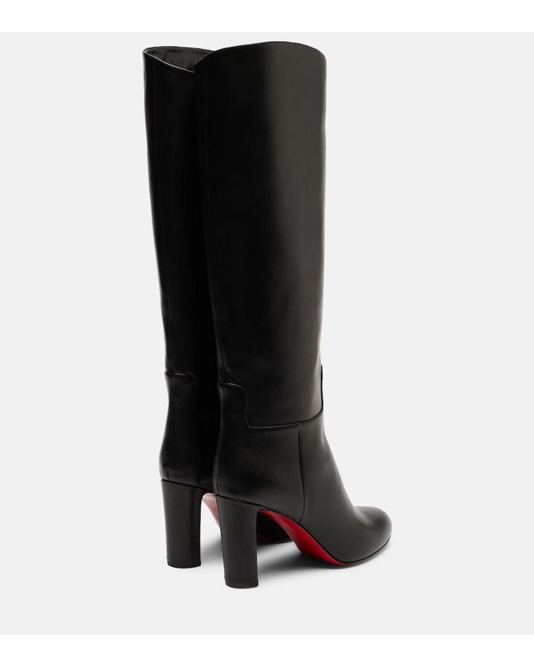 Christian Louboutin Black Leather Knee-High Boots