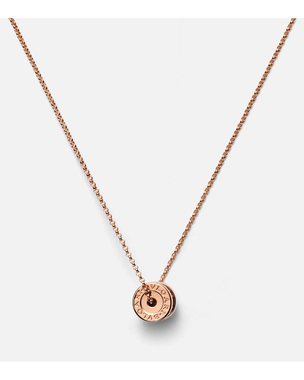 BVLGARI Pink B.Zero1 18Kt Rose Pendant Necklace With Diamonds