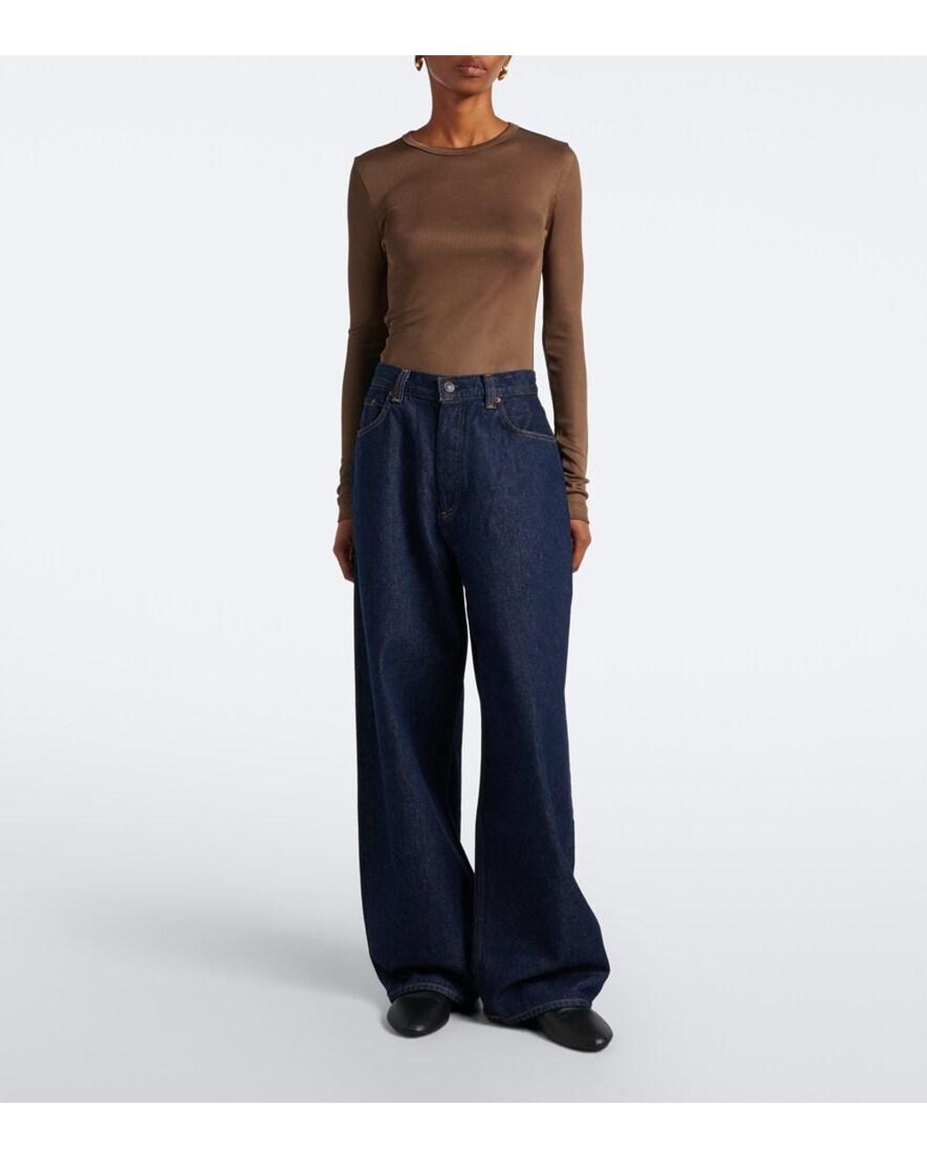 Agolde Blue Rounded Baggy Wide-Leg Jeans