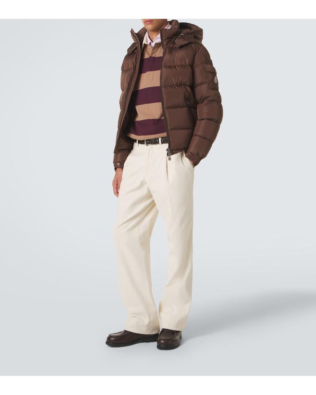 Moncler Multicolor Striped Cotton Pique Polo Shirt for men