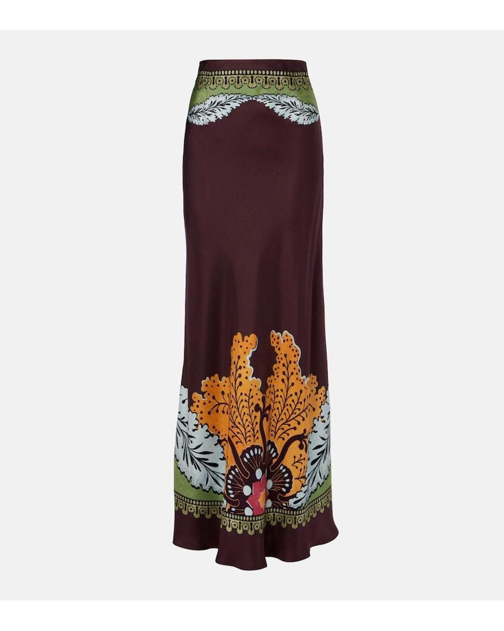 LaDoubleJ Purple Sleek Placee Silk Maxi Skirt