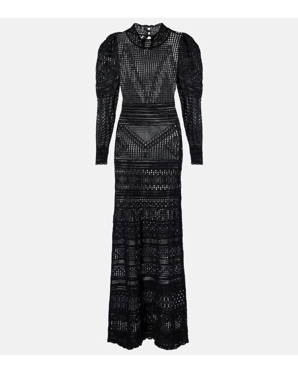 Isabel Marant Black Long Openwork Dress