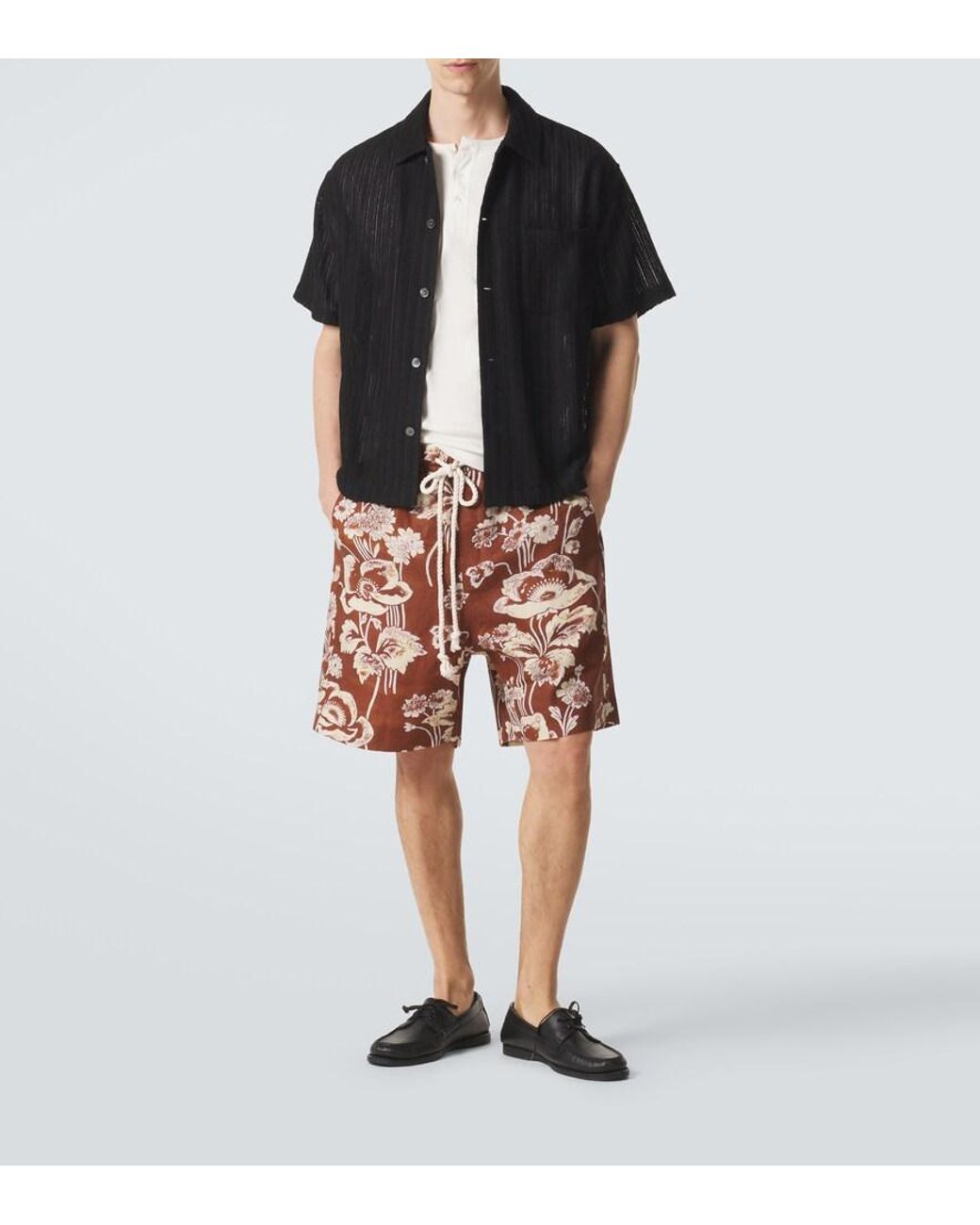 FRAME Black Crochet Shirt for men