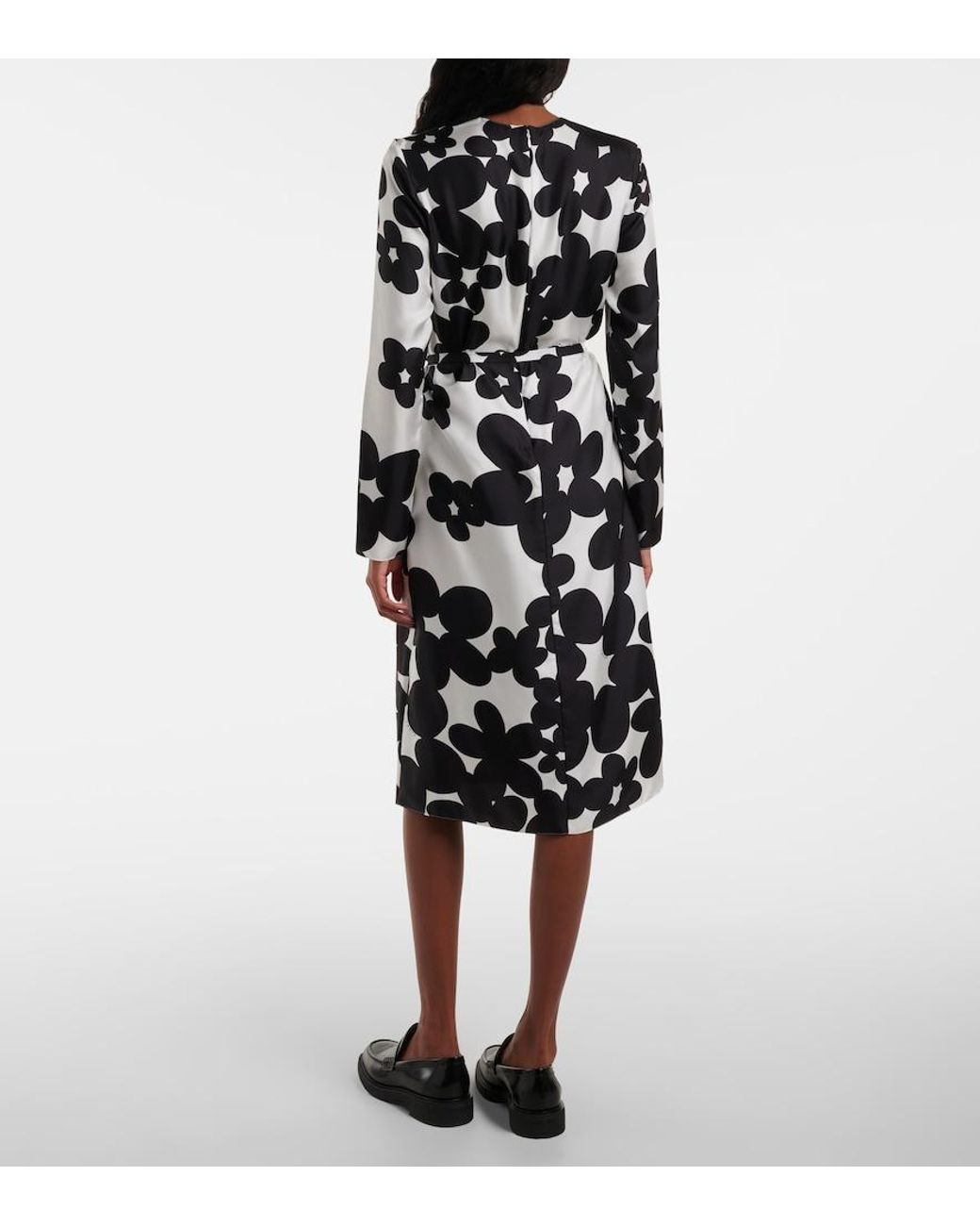 Marni Black Dilles Print Silk Dress