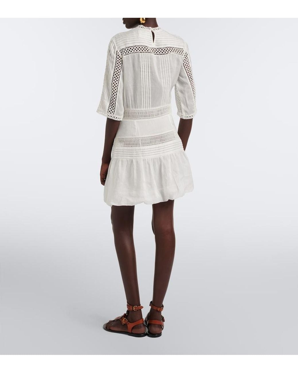 Isabel Marant White Paige Open-Knit Minidress
