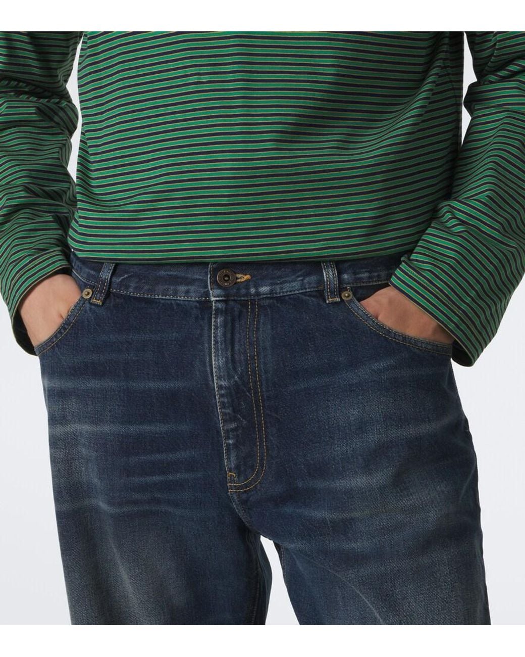 Miu Miu Blue Faded Straight Jeans for men