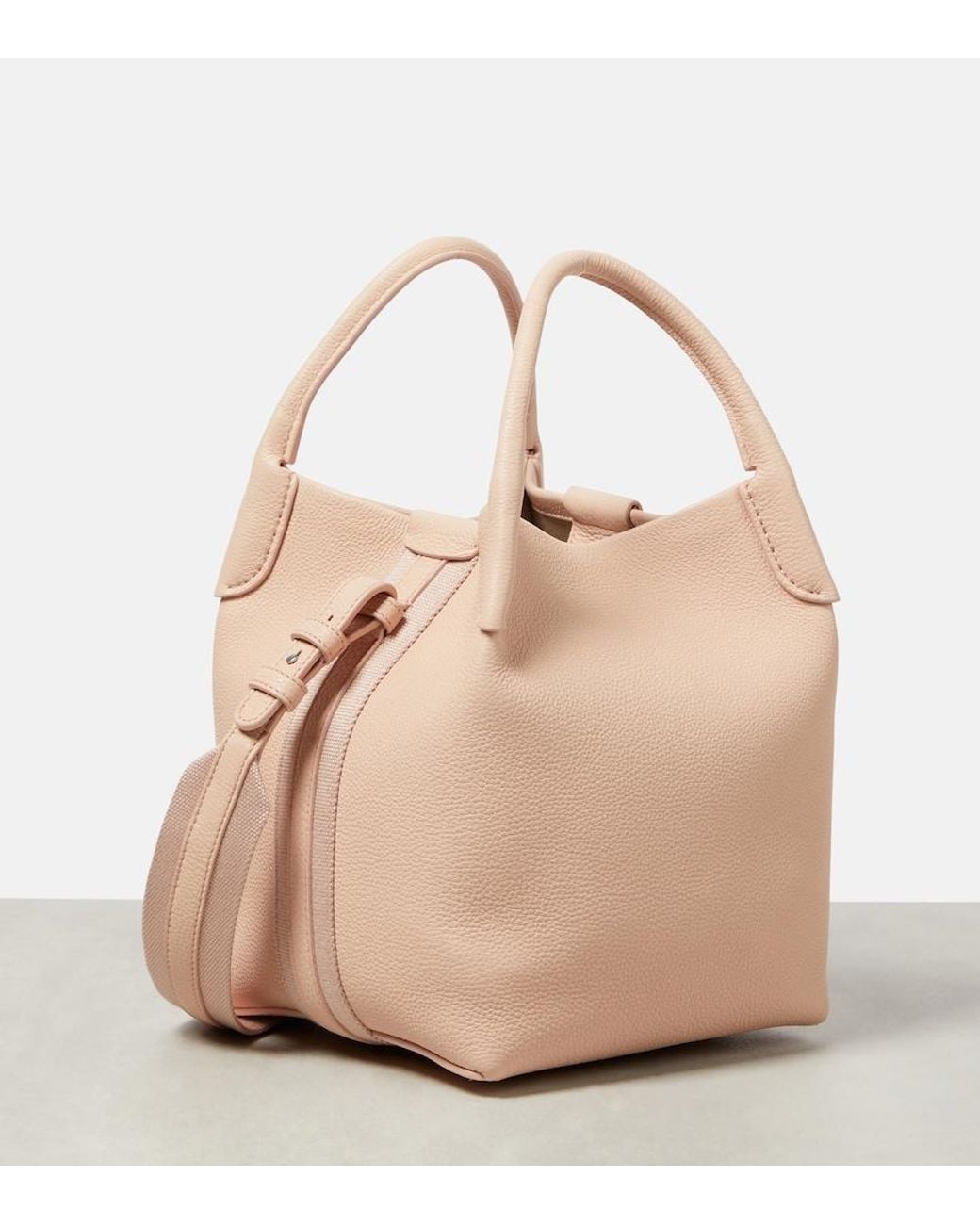 Loro Piana Natural Bale Small Leather Tote Bag