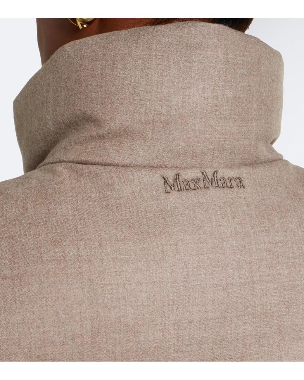 Max Mara Brown Cashmere-Blend Down Vest