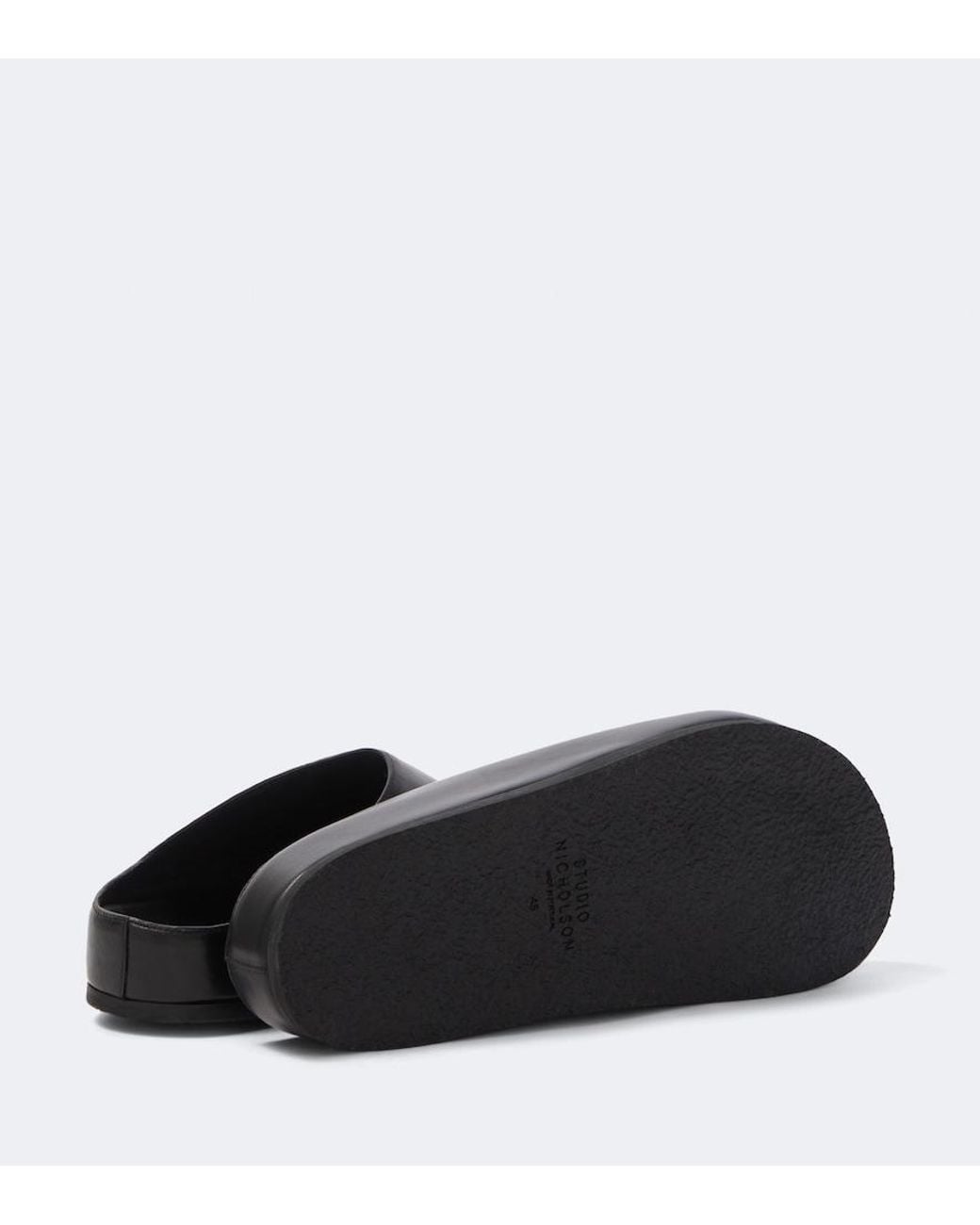 Studio Nicholson Black Wearing Leather Mules for men