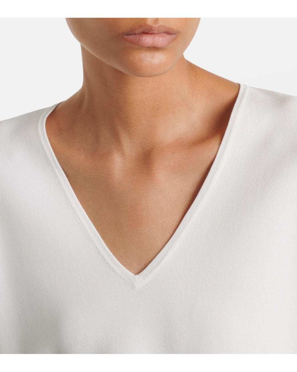 Max Mara White Embellished Crepe Top
