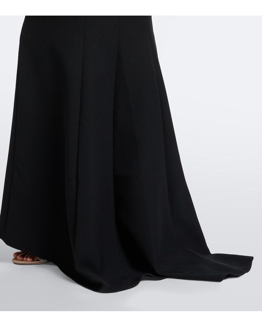 Safiyaa Black Lark Embellished Halterneck Crepe Gown