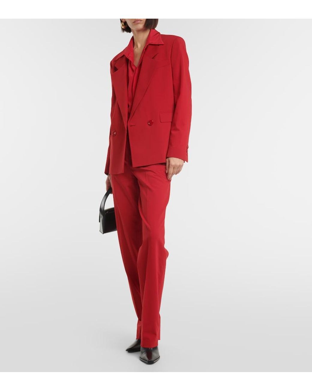 Dorothee Schumacher Red Modern Sophistication Blazer