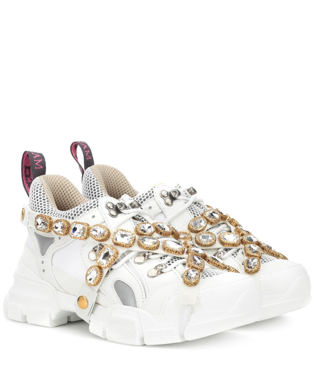 Baskets a cristaux amovibles blanches Flashtrek Gucci en coloris Blanc |  Lyst