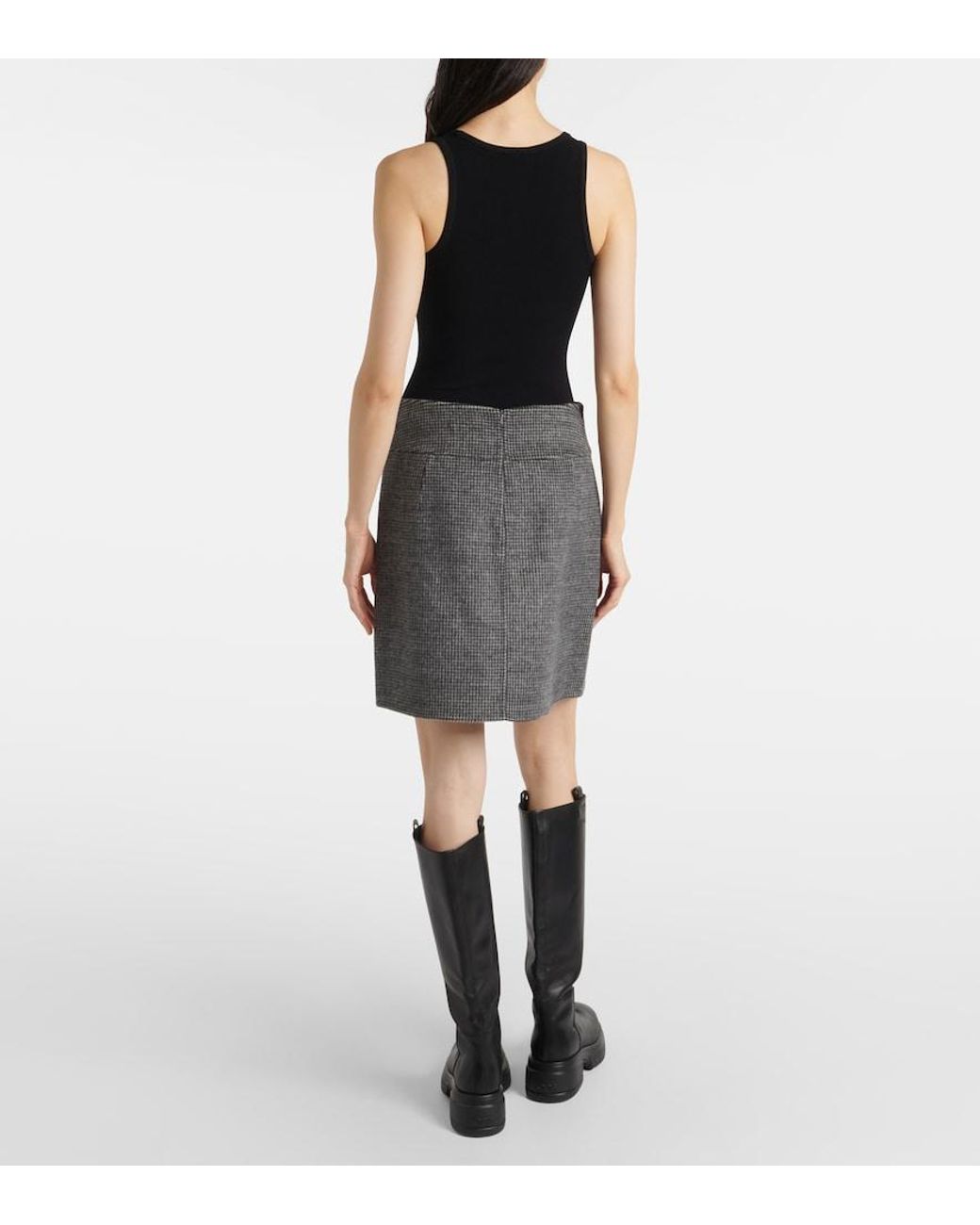 Max Mara Gray Stone Mini Skirt