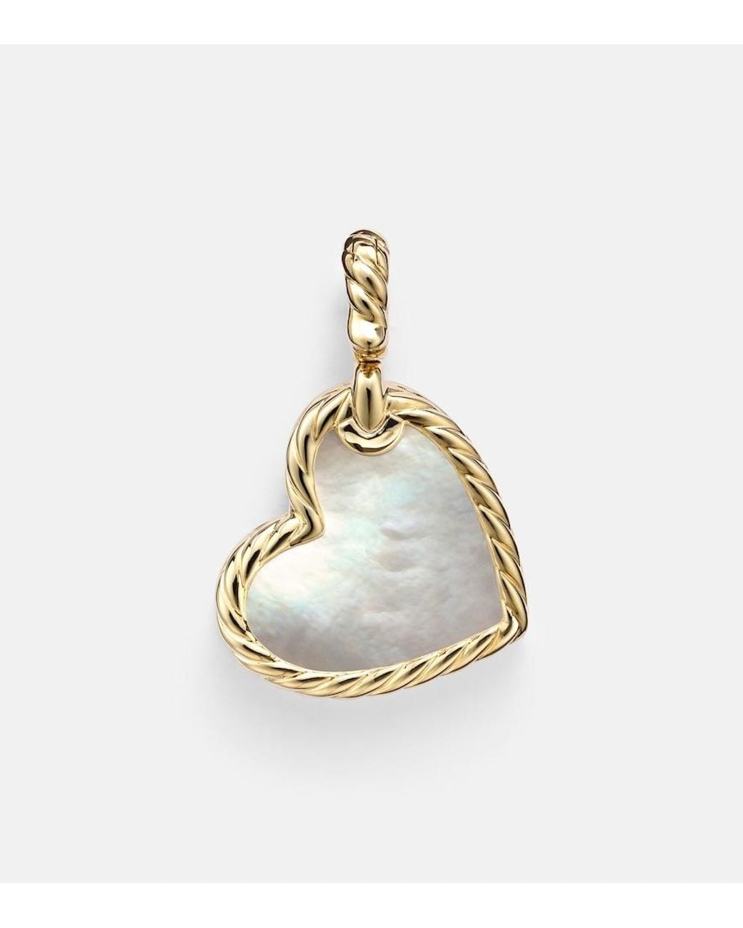 David Yurman White Dy Elements Heart 18Kt Pendant With Diamonds And Pearl