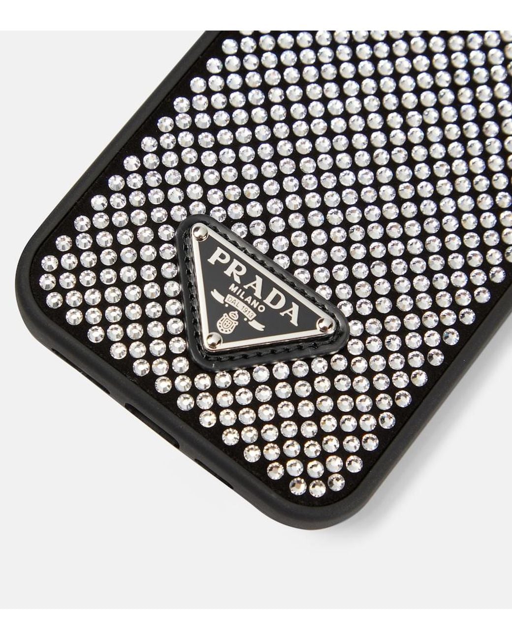 Prada Crystal-Embellished Iphone 13 Case in Black | Lyst UK