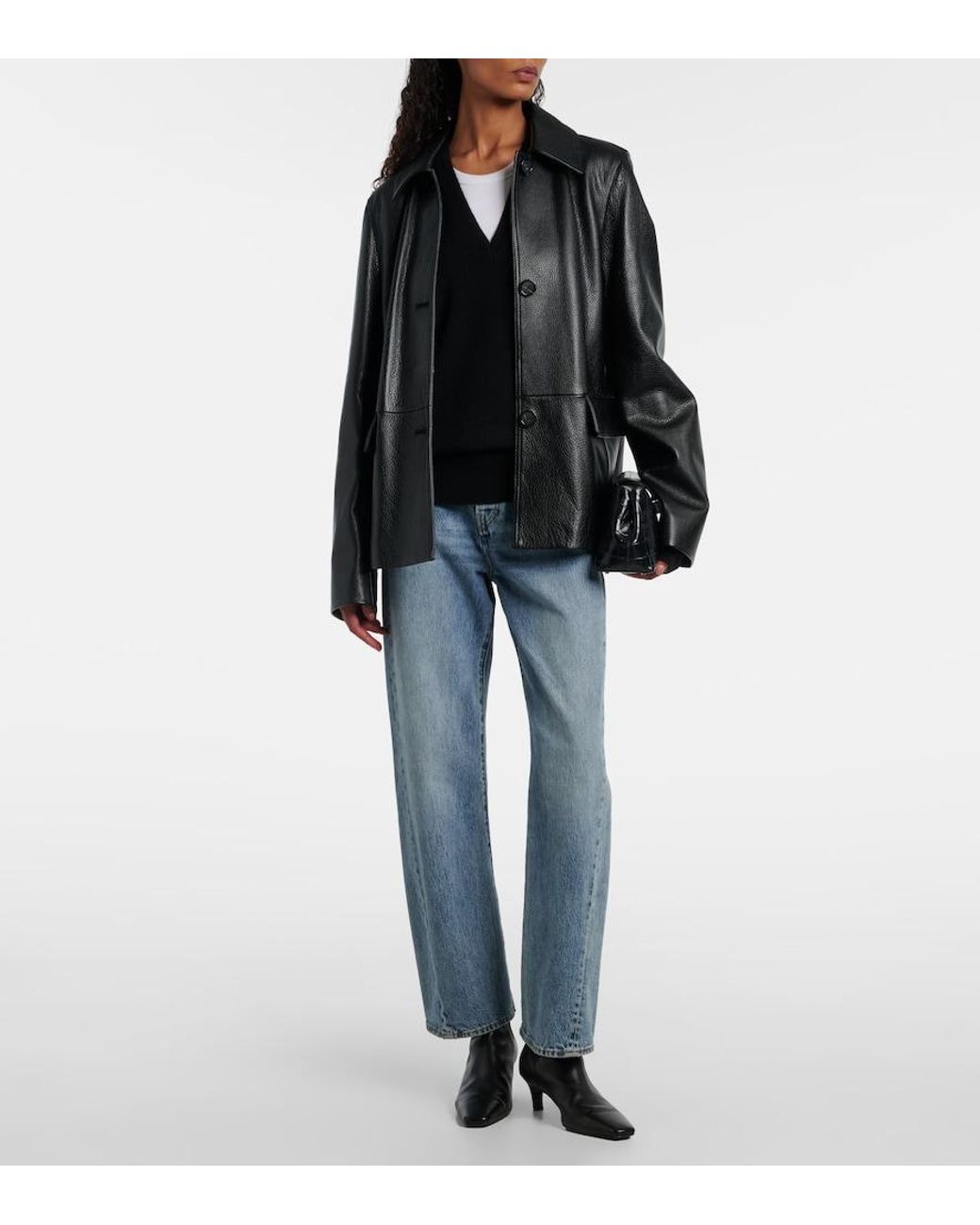 Totême  Blue High-Rise Straight Jeans