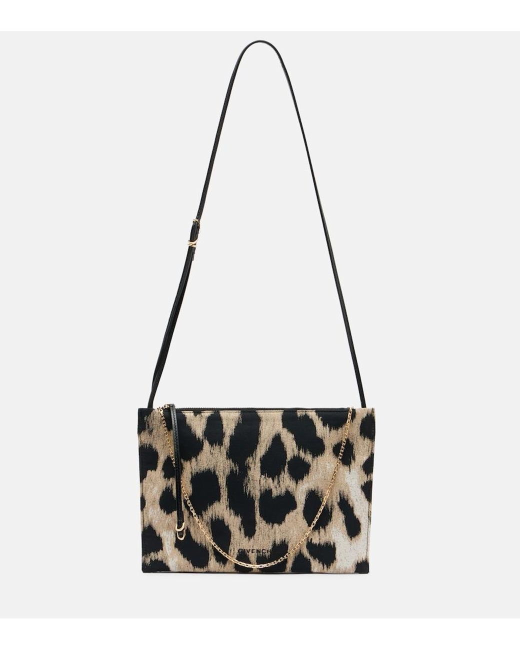 Givenchy Black Voyou Leopard-Print Canvas Pouch