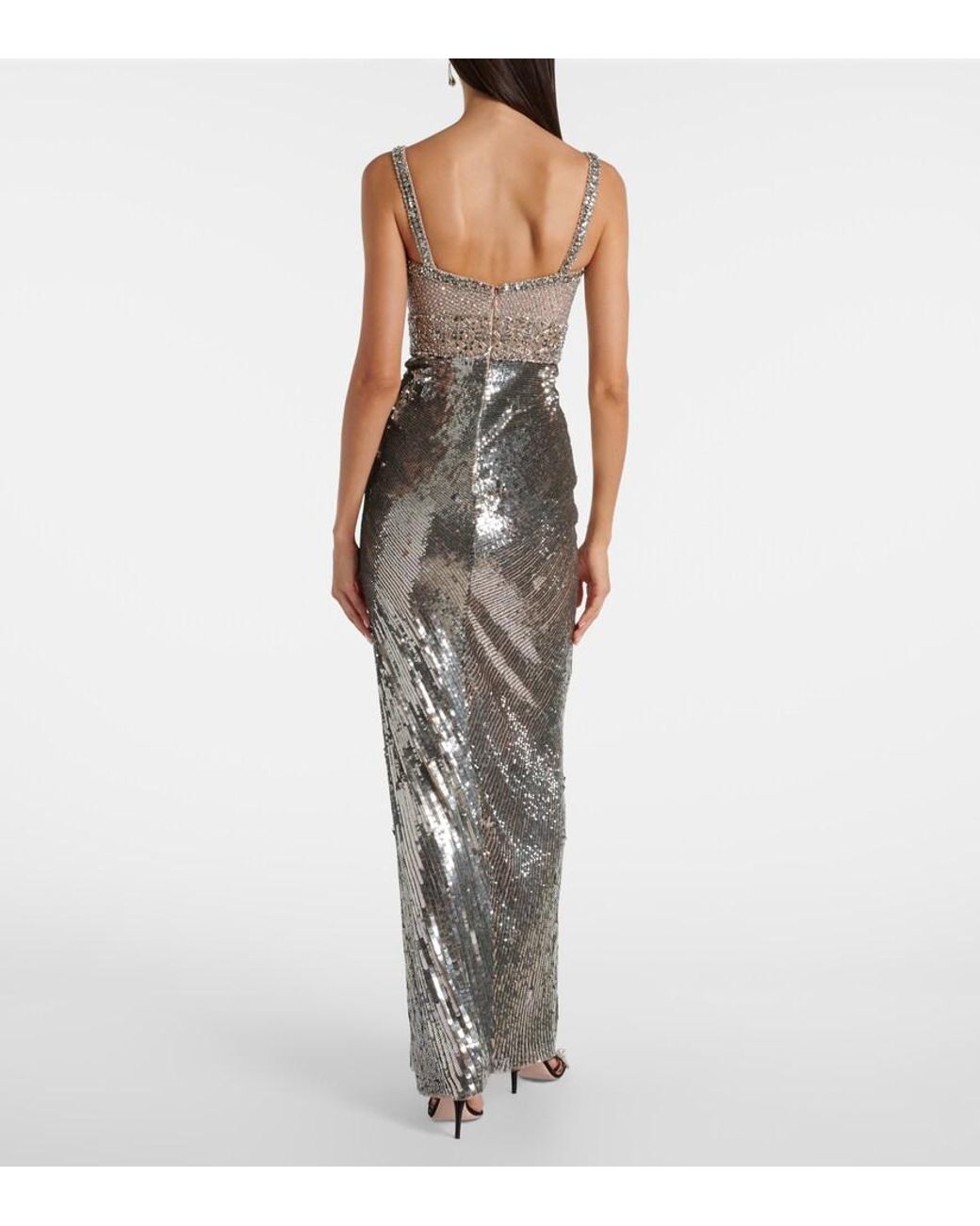 Jenny Packham Only You Beaded Sequined Tulle Gown in White | Lyst