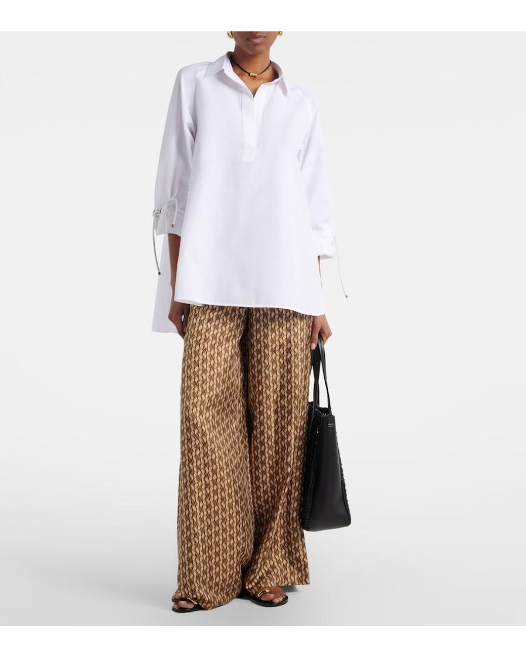 Max Mara White Adorni Oversized Cotton Poplin Shirt