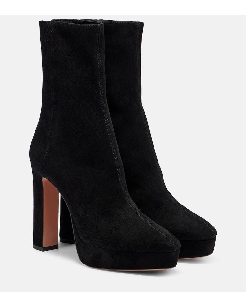 Aquazzura Black Martine 110 Suede Platform Ankle Boots