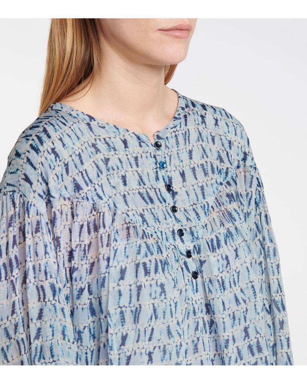 Isabel Marant Blue Silorion Tie-Dye Chiffon Minidress