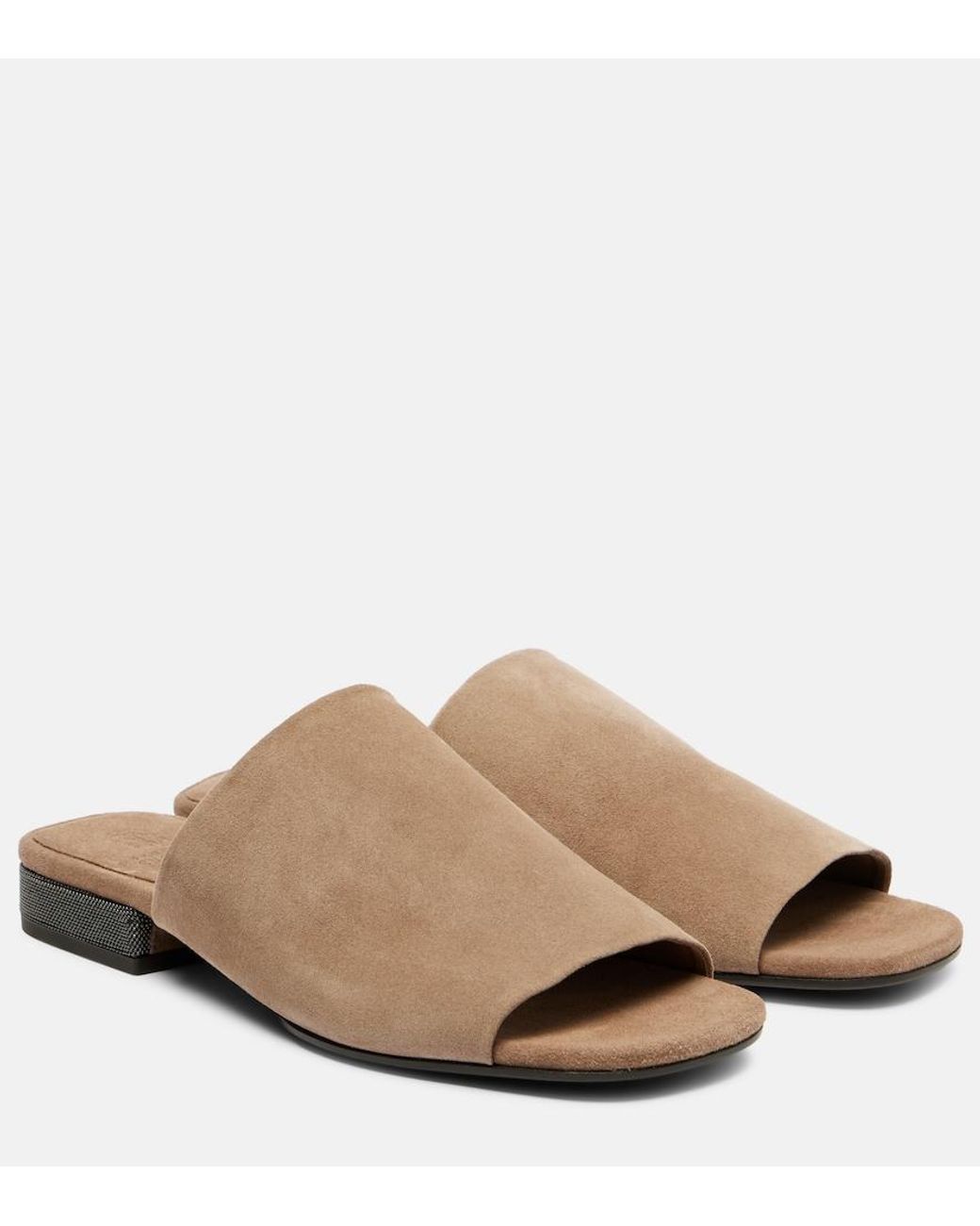 Brunello Cucinelli Brown Suede Sandals