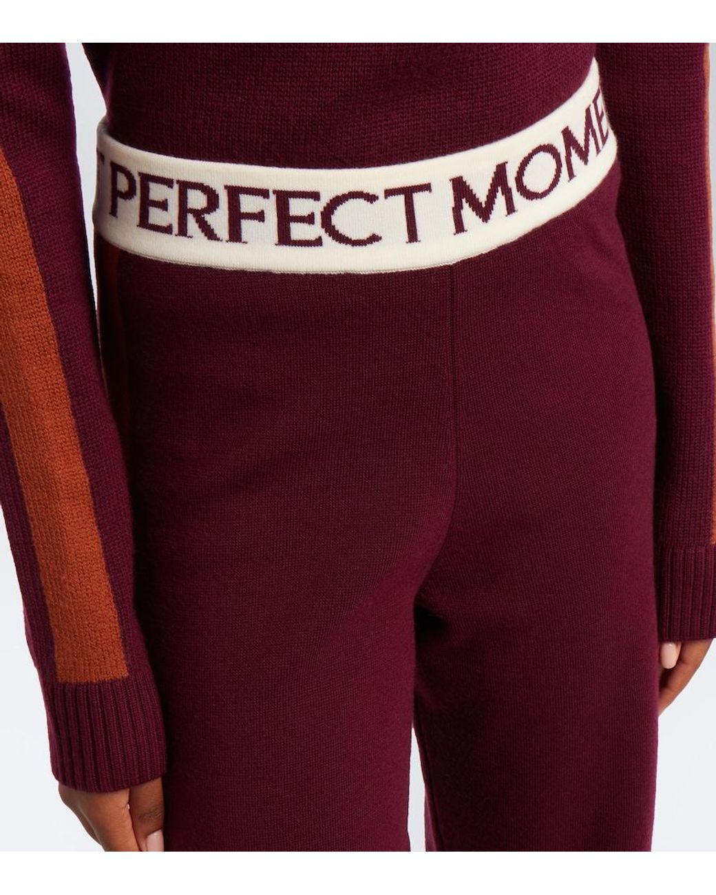 Perfect Moment Purple La Tour Knitted Wool-Blend Sweatpants