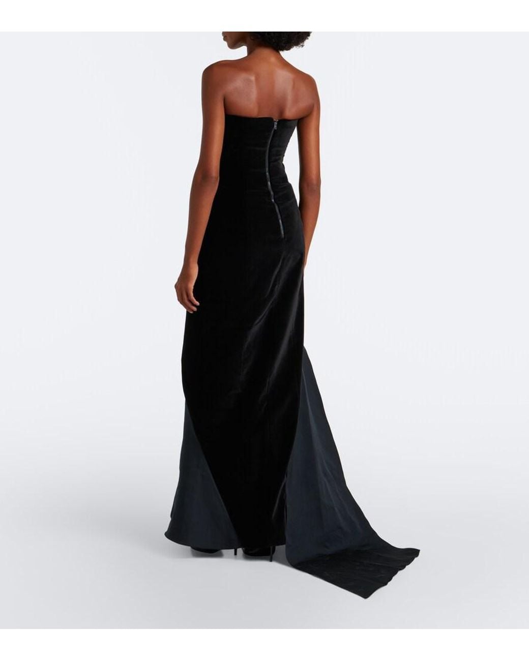 Safiyaa Black Fianne Velvet And Faille Corset Gown