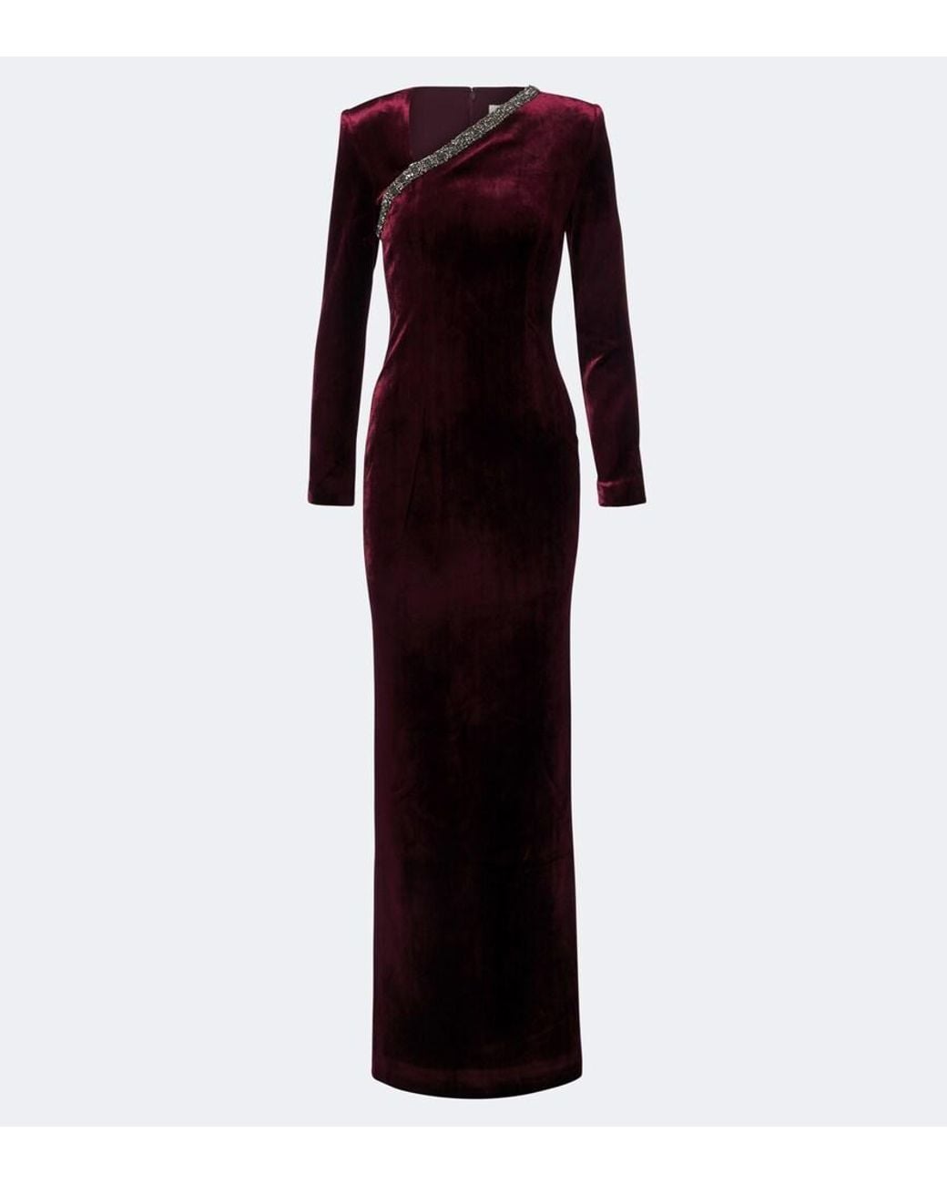 Roland Mouret Purple Embellished Velvet Gown