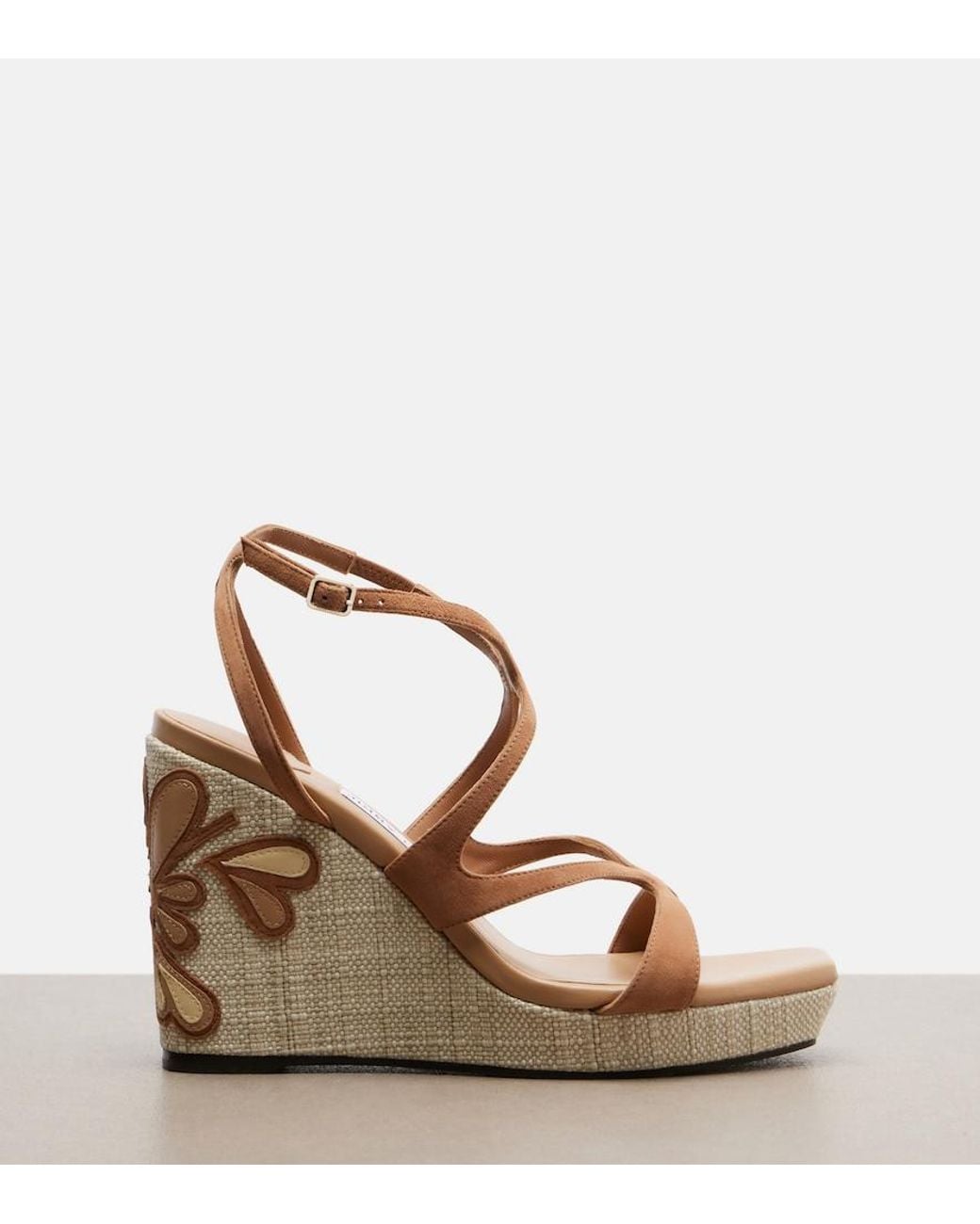 Jimmy Choo Metallic Ayla Leather Espadrille Wedges