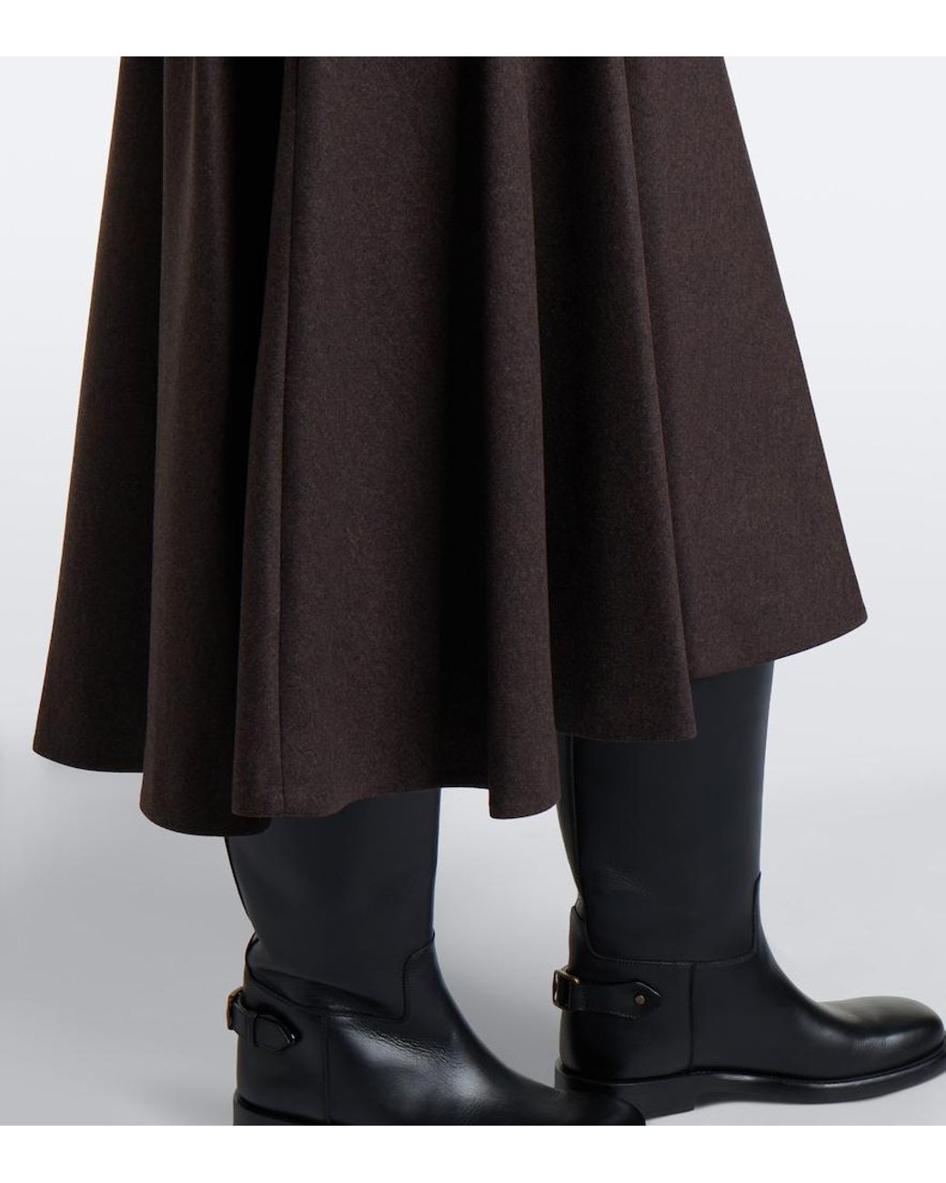 Max Mara Black Wool Midi Skirt
