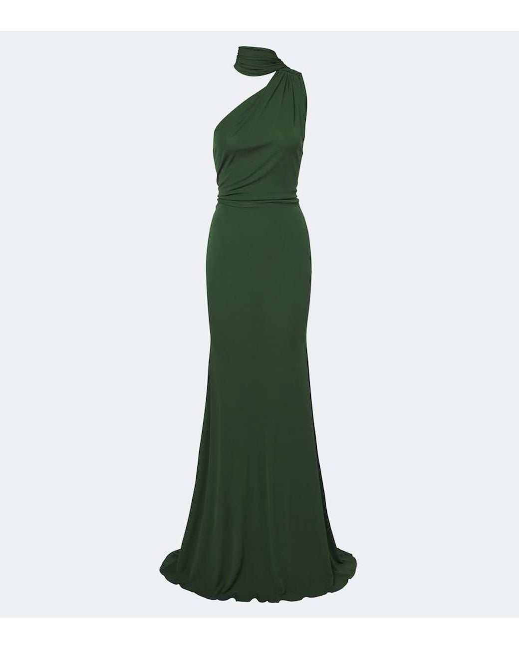 Alex Perry Green One-Shoulder Jersey Gown