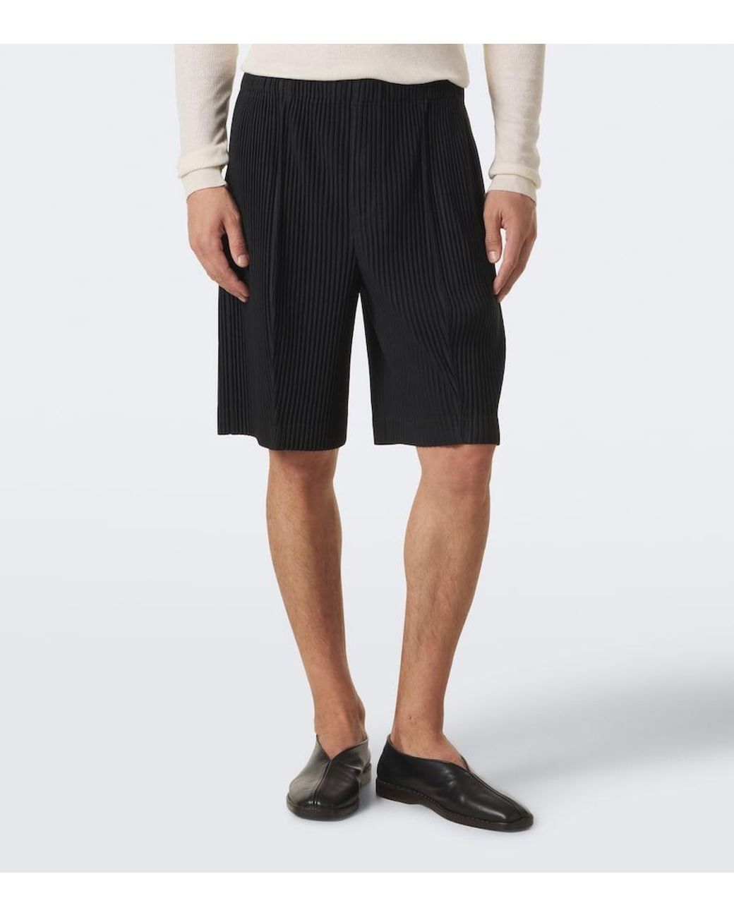 Homme Plissé Issey Miyake Black Monthly Colors: August Pleated Bermuda Shorts for men