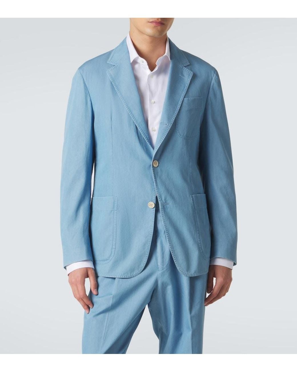 Dunhill Blue Cotton Suit Jacket for men