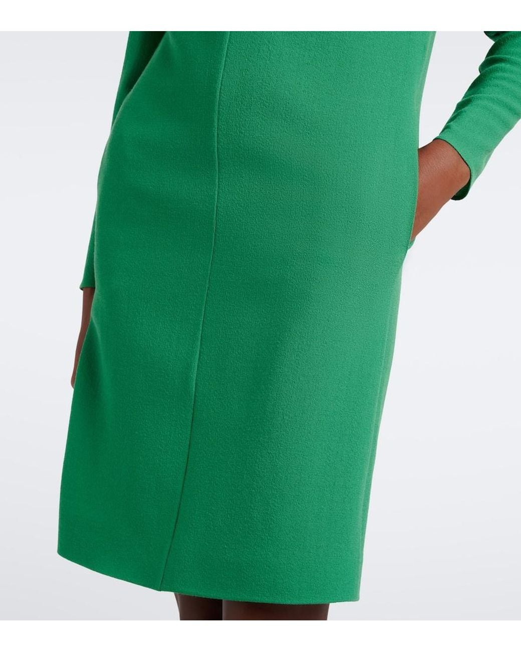 Valentino Garavani Green Virgin Wool Minidress