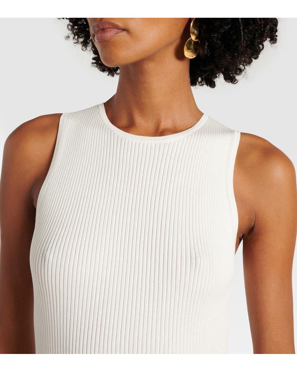 Zimmermann White Crush Ruffled Tiered Knitted Minidress