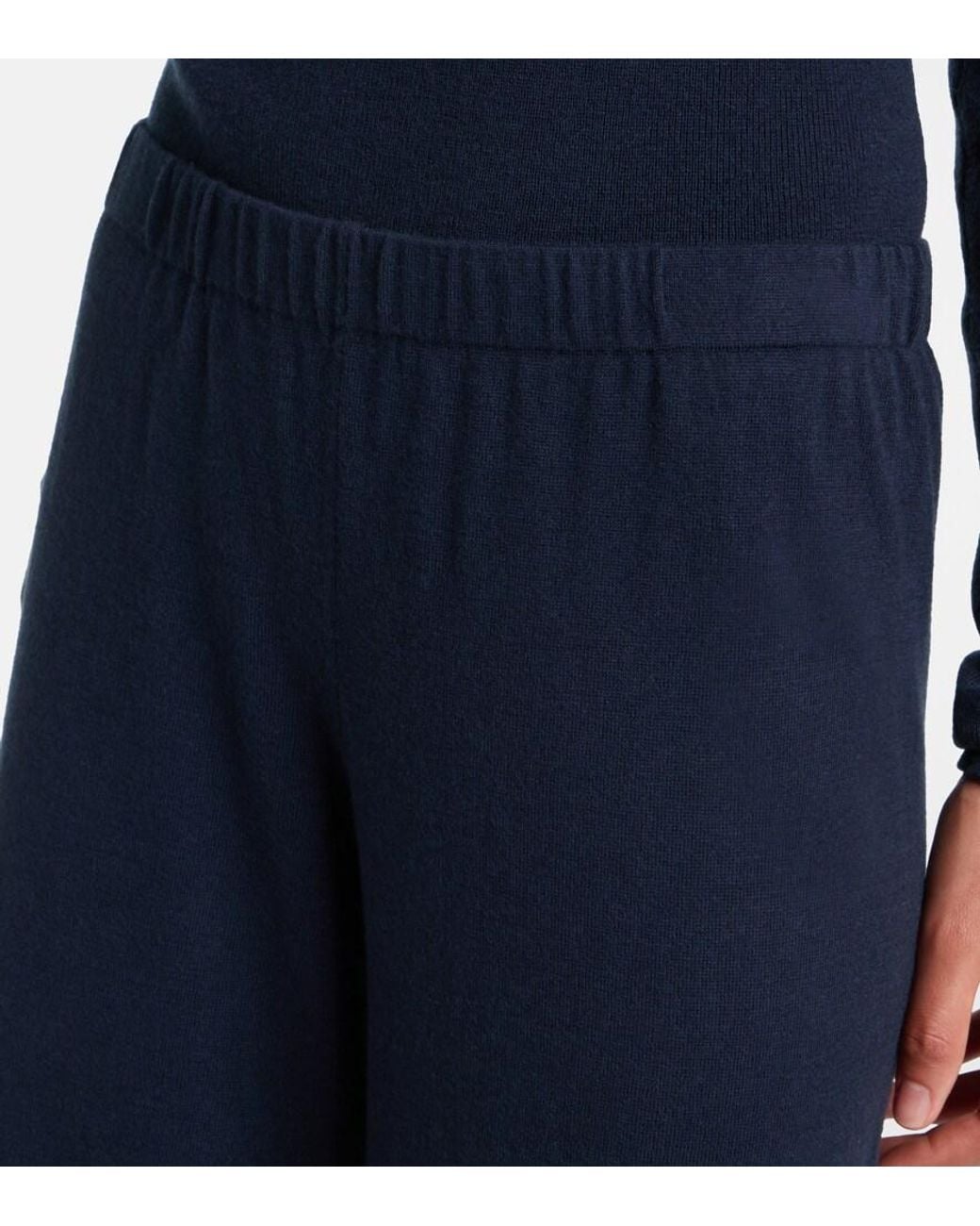 Lisa Yang Blue Aina Cotton And Cashmere Wide-Leg Pants