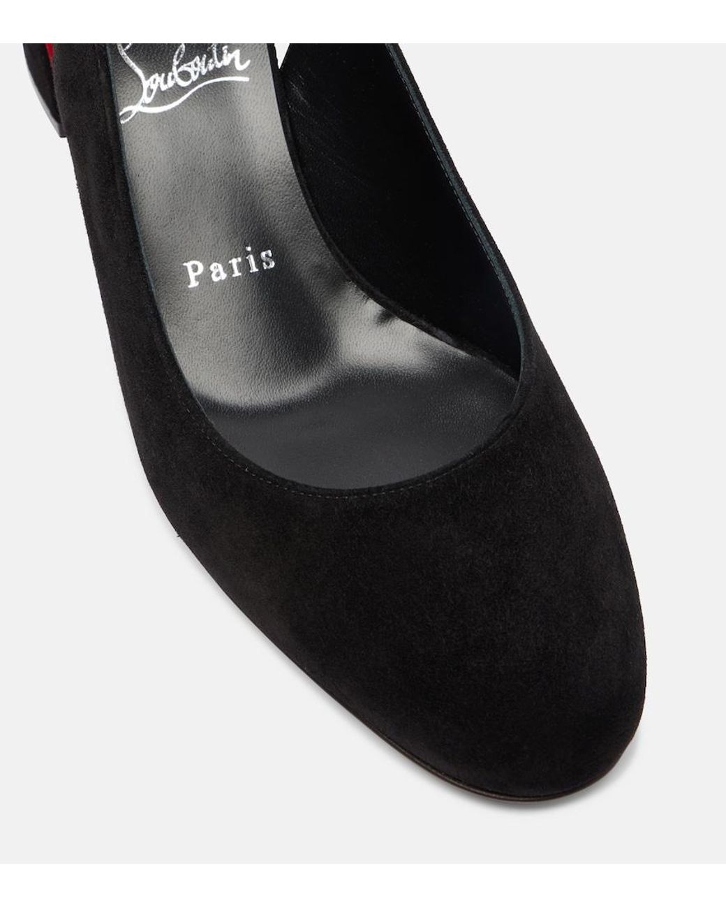 Christian Louboutin Black So Jane 55 Suede Slingback Pumps
